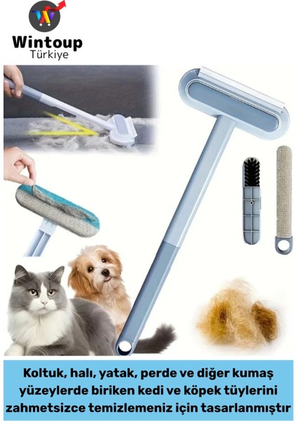 Dayanıklı Yıkanabilir Kolay Temizlenir Pet Kedi Köpek Uzun Saplı Evcil Hayvan Tüy Temizleme Fırçası
