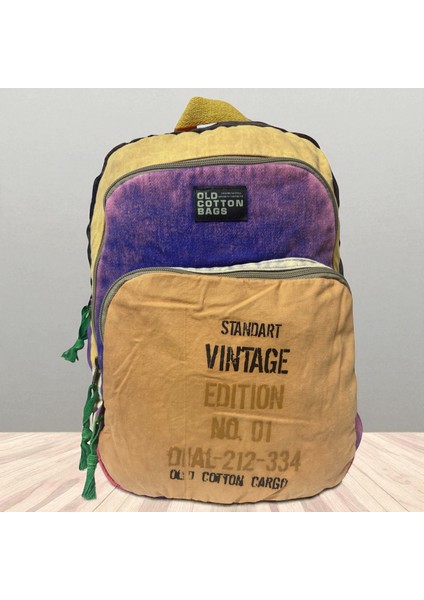 Kaliteli Renkli Vintage Disayn Sırt Gezi Okul Seyahat Çantası 30 cm x 42 cm