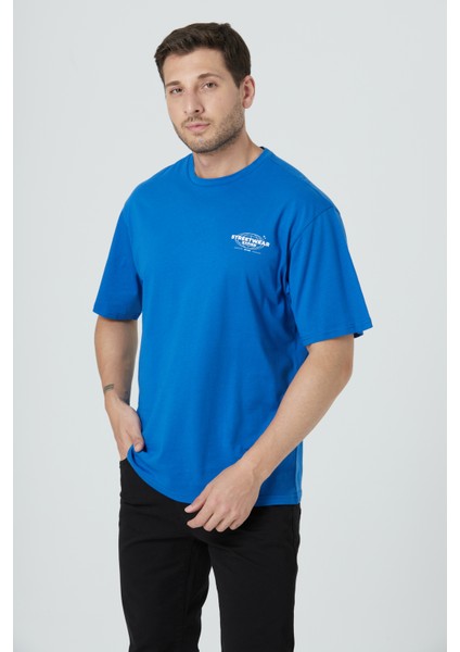 %100 Pamuk Erkek Relax Fit Rahat Kalıp Bisiklet Yaka Basic Düz Kısa Kollu Baskılı Tişört TNT-017 fırsatları