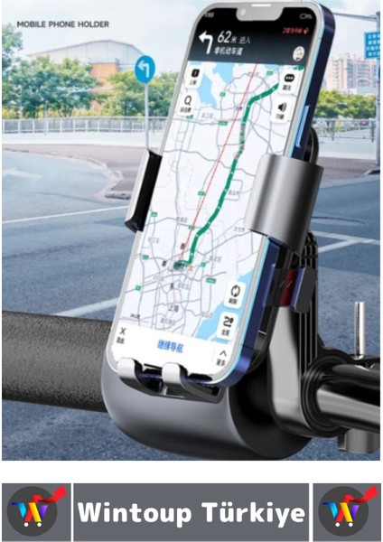 360 Derece Döner Yan Alt Sabitleyici Dikey Yan Kullanım Scooter Motor Bisiklet Gidon Telefon Tutucu fiyatları