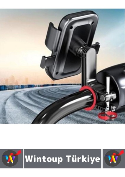 360 Derece Döner Yan Alt Sabitleyici Dikey Yan Kullanım Scooter Motor Bisiklet Gidon Telefon Tutucu modelleri