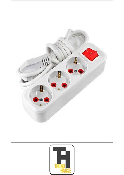 2 Metre 3'lü Anahtarlı Grup Priz fiyatları