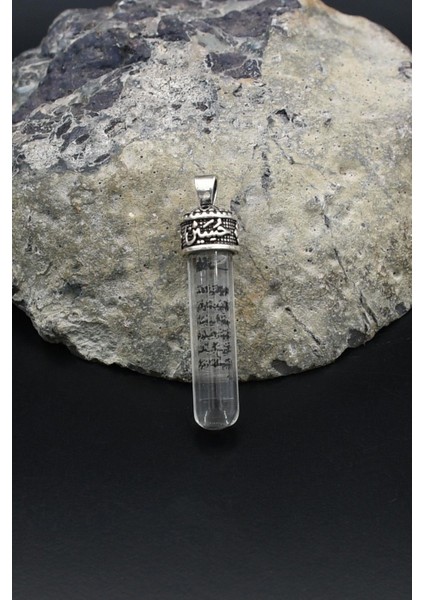 Kolye Ucu Muska Zemzem Sulu Ayetel Kürsi Yazılı 925 Ayar Gümüş 902142