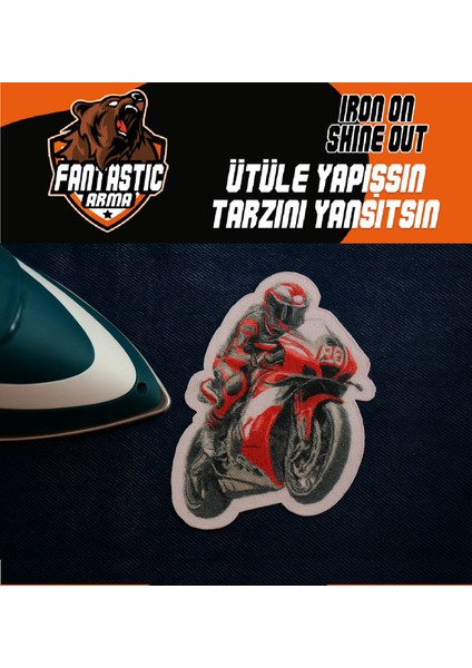 Ütü ile Yapışan Dokuma Arma Patch Yama, Motorsiklet Temalı – Kıyafet & Aksesuar Süsü (3’lü Set)