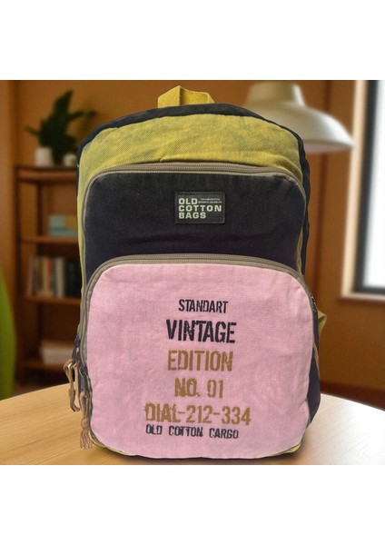 Kaliteli Renkli Vintage Disayn Sırt Gezi Okul Seyahat Çantası 30 cm x 42 cm
