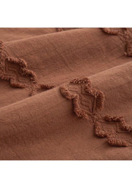 Sima Çift Kişilik Nevresim Takımı Organik Pamuk Müslin Brodeli Terra 200x220 cm fırsatları