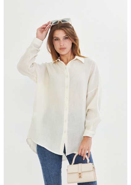 Müslin Kumaş Kadın Rahat Kesim, Oversize, Salaş Gömlek modelleri