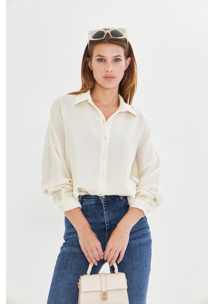 Müslin Kumaş Kadın Rahat Kesim, Oversize, Salaş Gömlek indirimleri