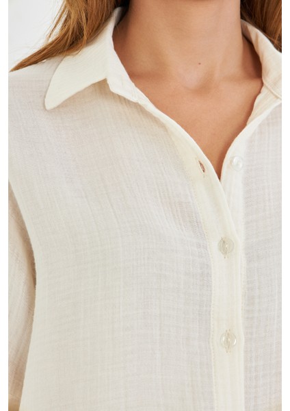 Müslin Kumaş Kadın Rahat Kesim, Oversize, Salaş Gömlek