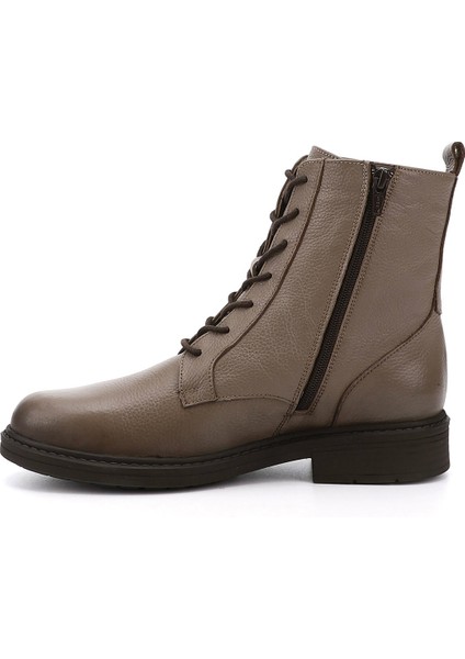 Kadın Vizon Fermuarlı Kauçuk Taban Hakiki Deri Postal Bot modelleri