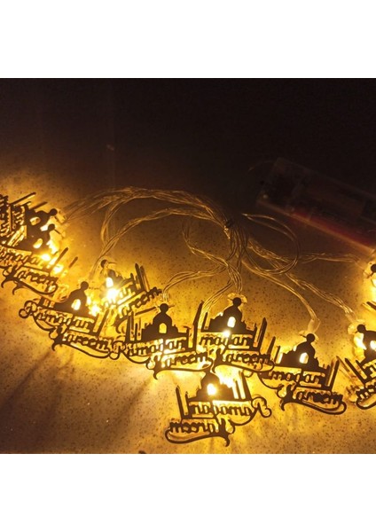 Ramadan Kareem Yazılı Gün Işığı 10 Metal Ampullü Pilli LED Işık 2 mt Ramazan fiyatları