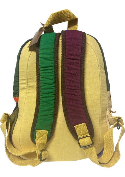Kaliteli Renkli Vintage Disayn Sırt Gezi Okul Seyahat Çantası 30 cm x 42 cm