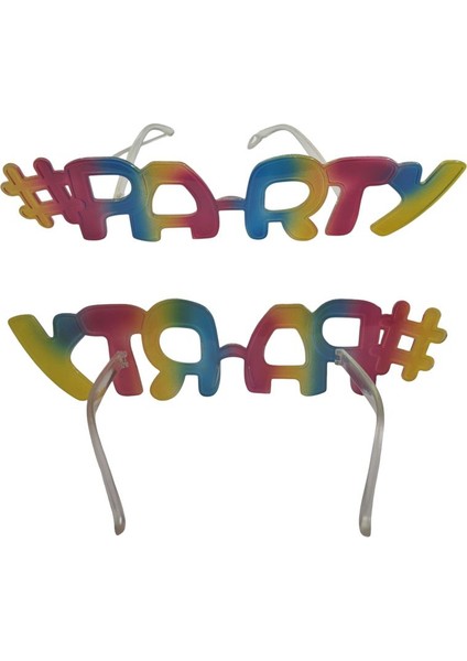 Hawaian Retro Camsız Party Yazılı Çok Renkli Parti Gözlüğü