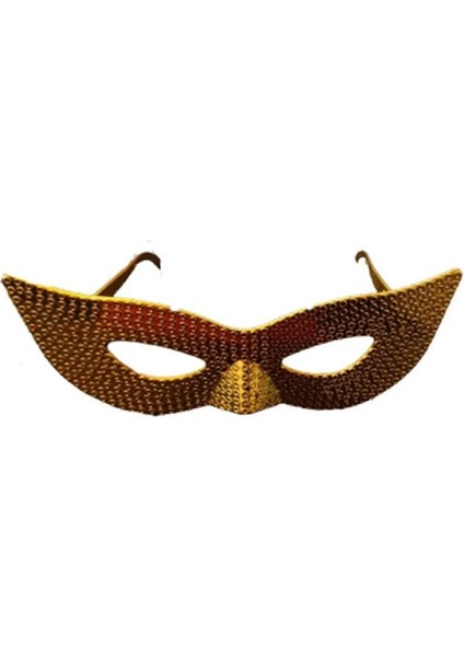 Plastik Camsız Damlacık Görünümlü Parti Gözlüğü Altın Renk 1 Adet Hallowretro