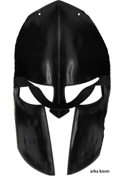 Halloween Plastik Arkadan Lastikli Ortaçağ Şövalye Gladyatör Maskesi Eskitme Altın Renk modelleri