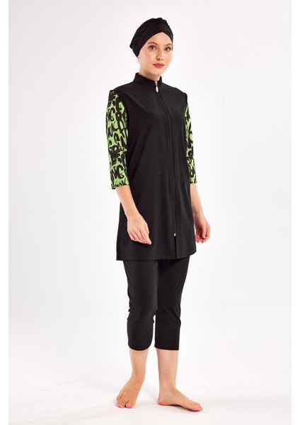 1602 Karet Uzun Kollu Tesettür Mayo modelleri