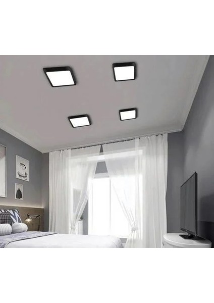 Modern Tavana Sıfır 30×30 Kare LED Panel Siyah Kasa 6500KBEYAZ Işık