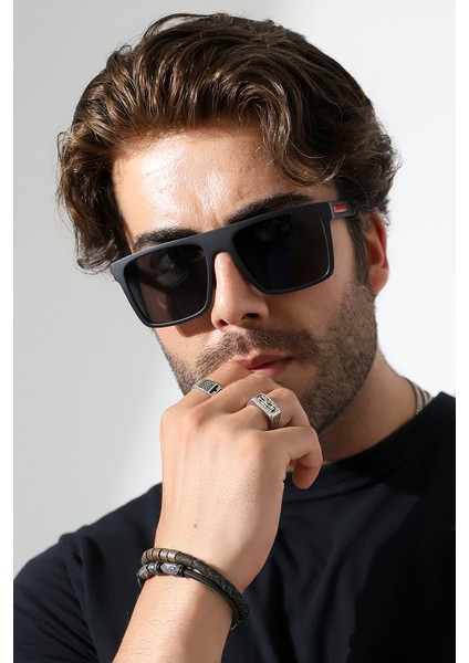 Erkek Kare Mat Siyah Polarize Güneş Gözlüğü 23061 C2 M P indirimleri