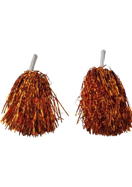 1 Çift (2 Adet) 25 cm Bakır Renk 23 Nisan Gösteri Ponponu 30 gr