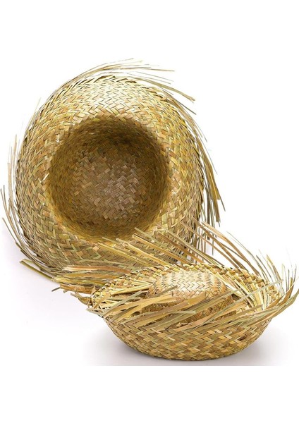 Saman Hasır Model Hawai Hula Party Şapkası Sade Natürel Renk 58 No fiyatları