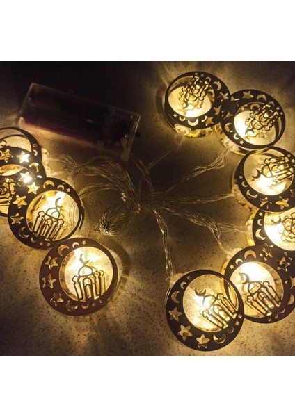 Hilal Içinde Cami Şerefesi Ramazan Temalı 10 Metal Ampullü Pilli Gün Işığı LED Işık 2 mt fiyatları