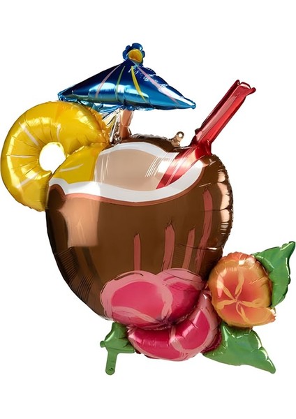 Hawaian Yaz Partisi Hindistan Cevizi Kokteyl Bardağı Şekilli Folyo Balon 82X70 cm 1 Adet fiyatları