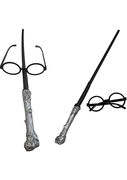 Halloween Plastik Potter Magic Wand Sihirbaz Asası Çubuğu ve Gözlüğü Seti fiyatları