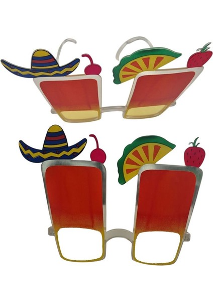 Hawaian Coctail Kokteyl Içecek Temalı Parti Gözlüğü 14X13 cm fiyatları
