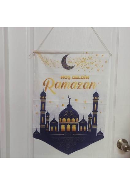 Ramazan Temalı Hoş Geldin Ramazan Yazılı Asma Petek Kumaş Flama fiyatları