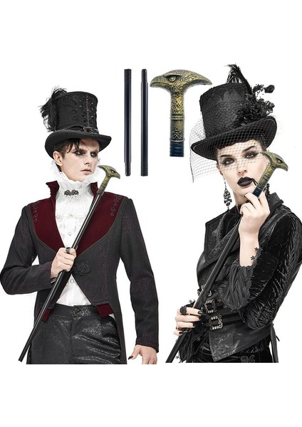 Halloween Bronz Renk Işlemeli Kartal Başlıklı Plastik Asa Baston 1 Adet