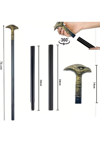 Halloween Bronz Renk Işlemeli Kartal Başlıklı Plastik Asa Baston 1 Adet fiyatları
