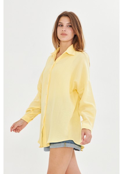 Si&su Müslin Kumaş Kadın Rahat Kesim, Oversize, Salaş Gömlek indirimleri