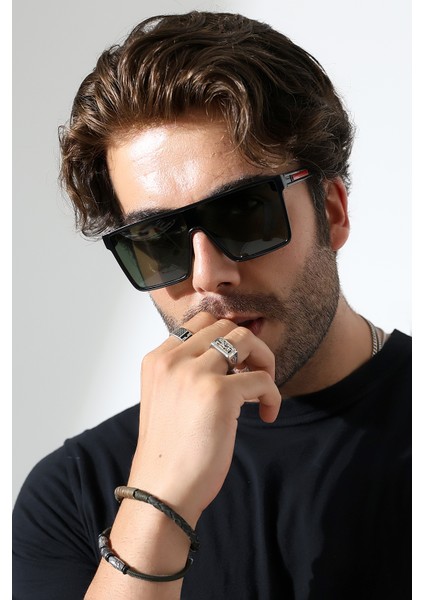 Erkek Yekpare Siyah Polarize Güneş Gözlüğü 23060 C2 P Yeşil Cam indirimleri