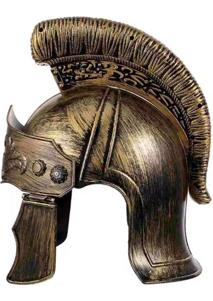 Halloween Plastik Spartan Roma Askeri Miğferi Kaskı Eskitme Altın Renk fiyatları