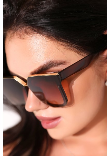 Kadın Kahverengi Oversize UV400 Güneş Gözlüğü 23016 C3 fiyatları