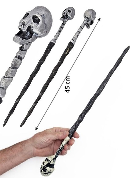 Halloween Iskelet Topuz Başlıklı Plastik Magıc Wand Asa Baston 1 Adet