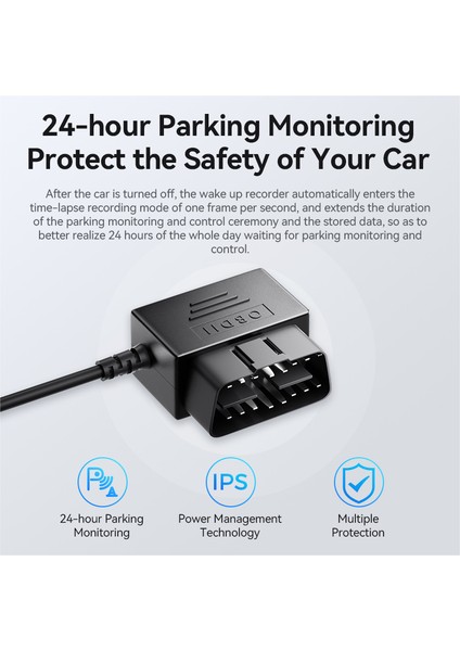 Obd Hardwire Kit Type-C Port – Park Modu Destekli, 12V-24V Araç Güç Adaptörü (M300, M550, M660, V600, PG17 Uyumlu)