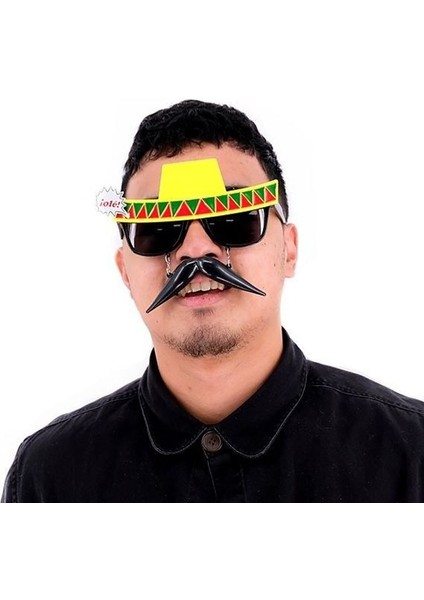 Camlı Fiesta Meksika Sombrero Şapkası Şekilli Gözlük Hawaian