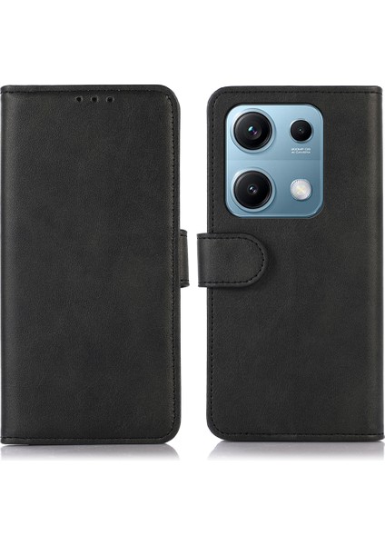 Xiaomi Redmi Note 14S 4g Dana Derisi Dokulu Deri Cüzdan Telefon Kılıfı ve Standı (Yurt Dışından)