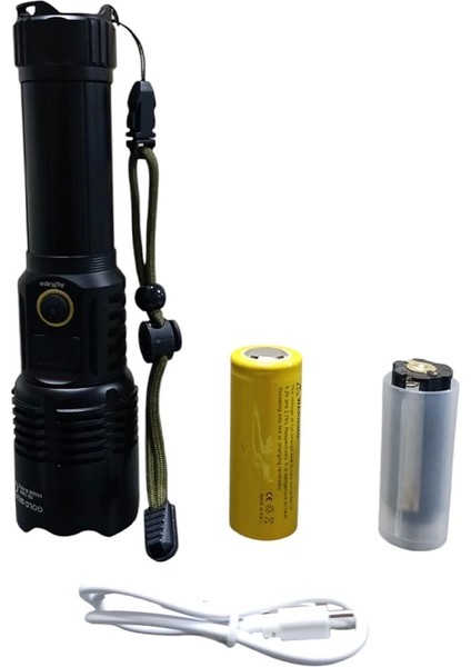 1500 Lümen Tg LED 2800 Mah Zoom Özellikli Şarj Edilebilir El Feneri SK3300