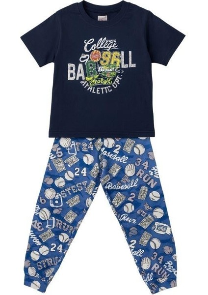 Erkek Çocuk Pamuklu Kısa Kol College Pijama Takımı modelleri