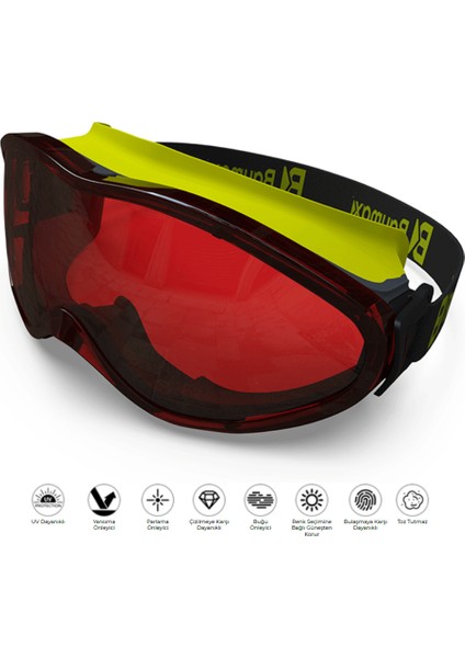 BX-2550 Antifog Özellikli Tam Koruma Koruyucu Gözlük