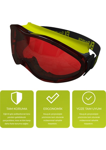 BX-2550 Antifog Özellikli Tam Koruma Koruyucu Gözlük fiyatları