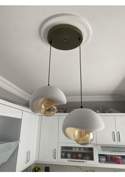 Dream Mode Beton Görünümlü Modern Şık Iskandinav Tarz 2 Başlı Avize (25CM) (Rustik Ampul Hediyeli) Nestvibe fiyatları
