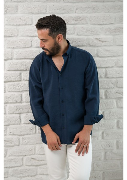 Regular Fit Yaka Düğmeli Yazlık Modal Kumaş Erkek Gömlek modelleri