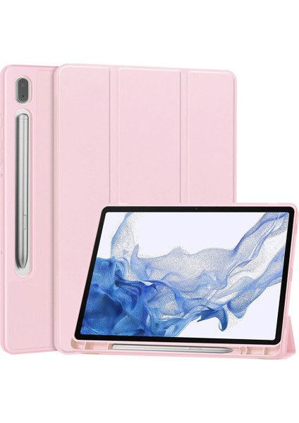 Samsung Galaxy Tab S10 Plus Kalem Şarjına Uygun Kalemlikli Uyku Modlu Stromix Standlı Kapaklı Kılıf Sm- X820