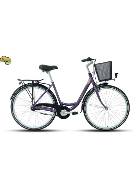 Tiffany 7.0 Nex-7 - 28 Jant 50CM ( M - L ) Kadro Şehir Bisikleti - Yeşil Mor / Hardal