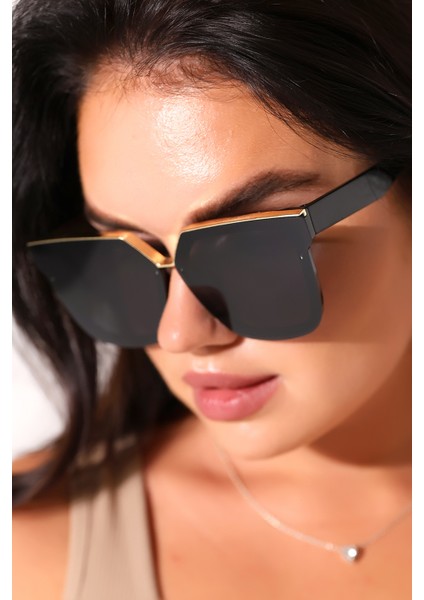 Kadın Siyah Oversize UV400 Güneş Gözlüğü 23016 C2 fiyatları