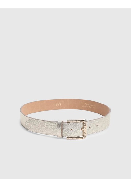 Cle Hakiki Deri Altın Kadın Kemer