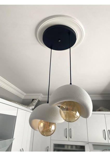 Dream Mode Beton Görünümlü Modern Şık Iskandinav Tarz 2 Başlı Avize (25CM) (Rustik Ampul Hediyeli) Nestvibe fiyatları